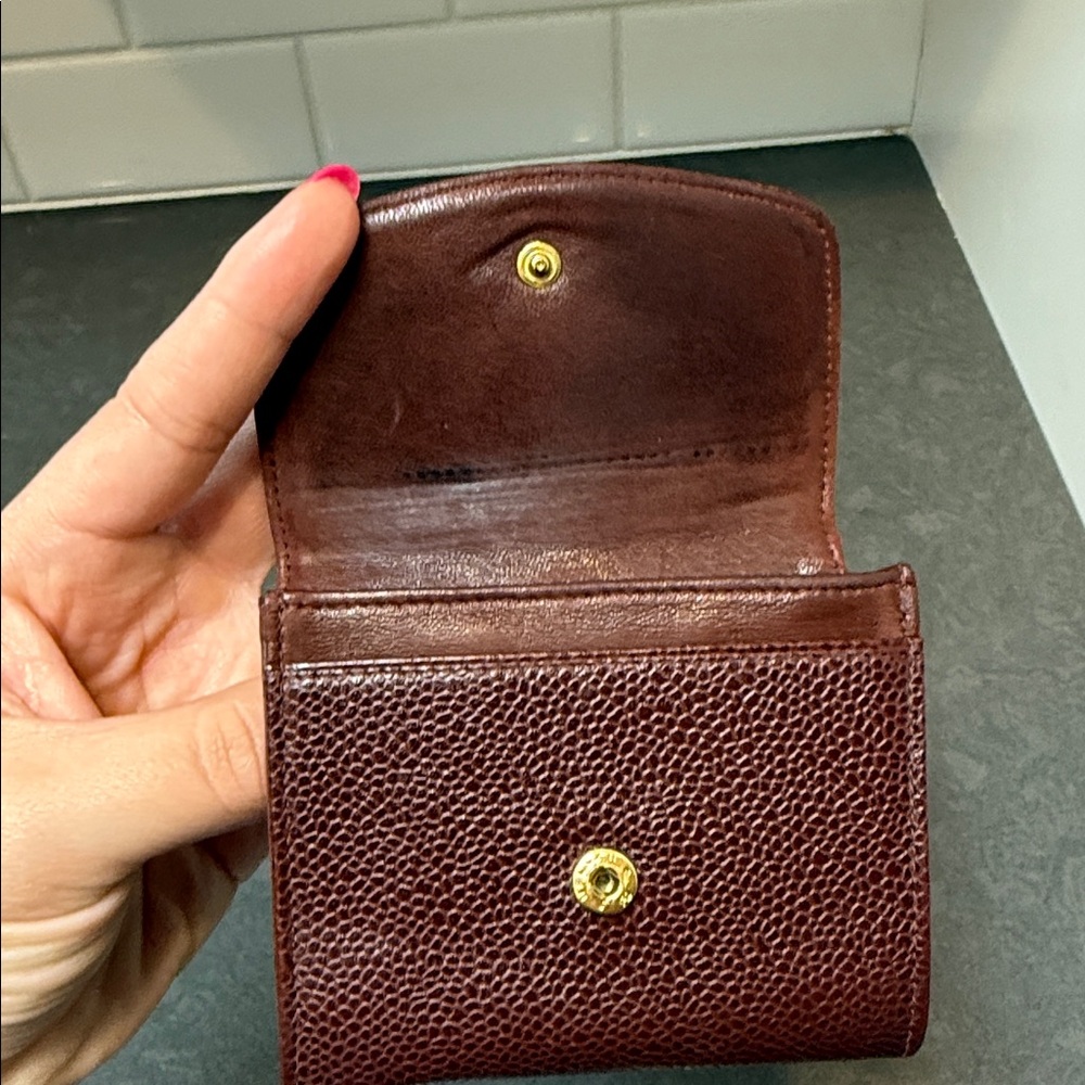 Chanel Chocolate Brown CC Caviar Skin Leather Card Holder - Picture 8 of 13